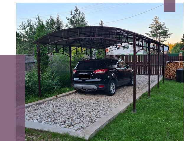 Навесы для автомобиля в Пушкине от 13329 руб.  | ПРОЛЁТ-Пшк