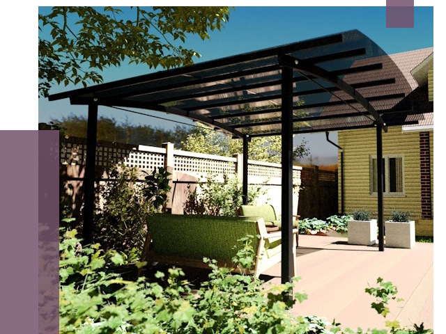 Навесы для террасы в Пушкине от 13226 руб. под ключ | ПРОЛЁТ-Пшк