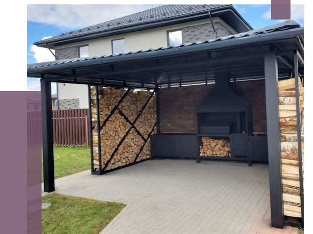 Навесы для барбекю в Пушкине от 12914 руб. под ключ | ПРОЛЁТ-Пшк