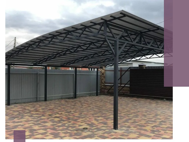 Металлические навесы под ключ в Пушкине — изготовление и монтаж