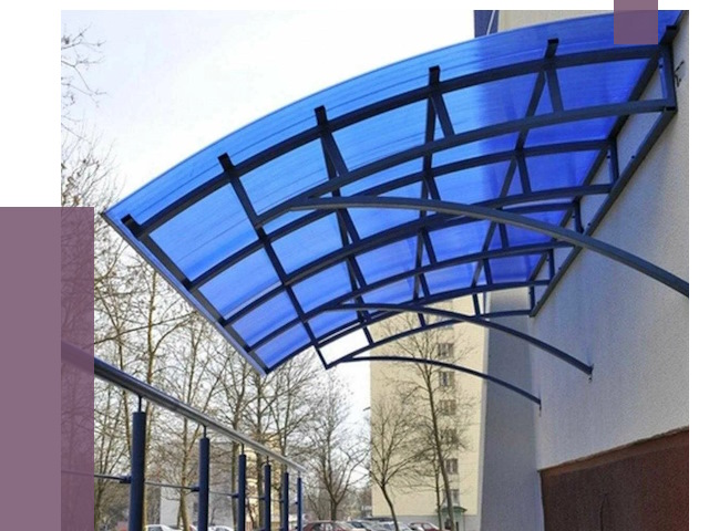 Козырьки из поликарбоната в Пушкине от 4357 руб. под ключ | ПРОЛЁТ-Пшк