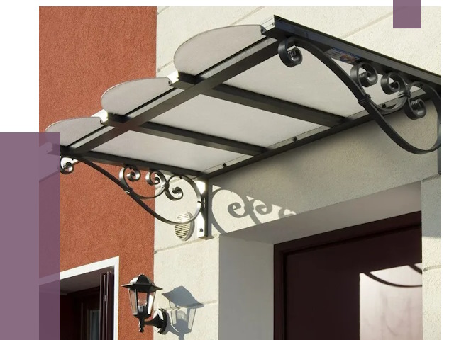 Односкатные козырьки в Пушкине от 8506 руб.  | ПРОЛЁТ-Пшк