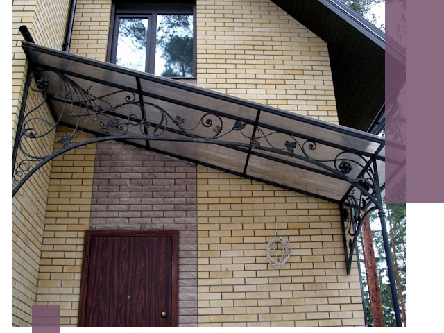 Односкатные козырьки из металла под ключ в Пушкине